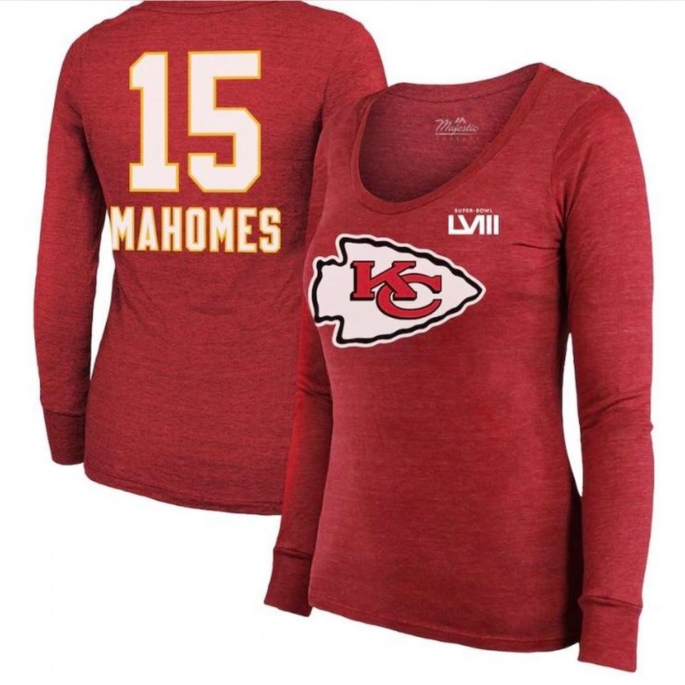 NWT Size XL Patrick Mahomes Kansas City Chiefs LVIII Long Sleeve Shirt